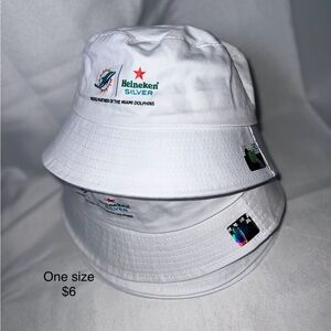 Heineken Silver / Miami Dolphins  Bucket Hat - White